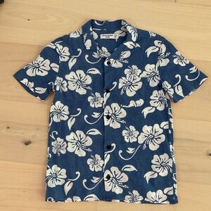 Abercrombie Kids boys Blue Hawaiian Shirt Size 7/8